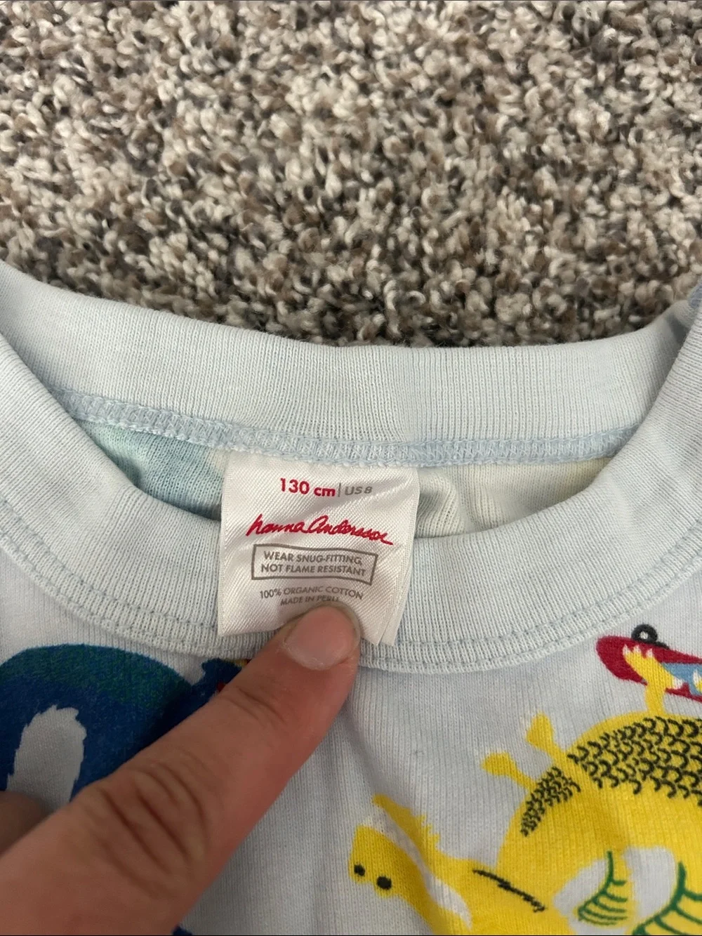Hanna Andersson Multicolor Dragon Short Sleeve Pajama Set, worn once